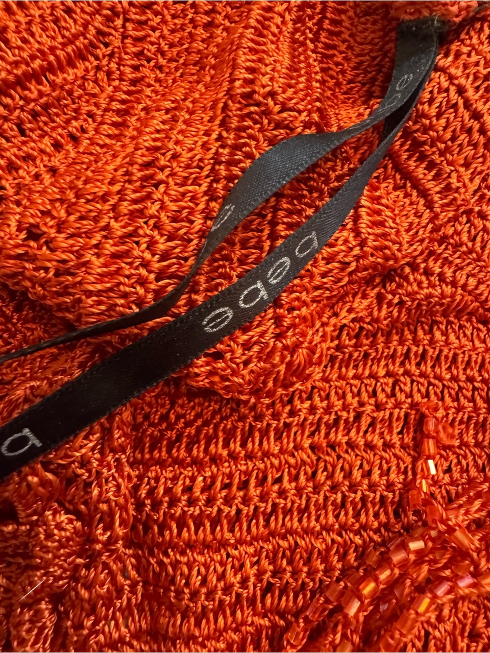 bebe Rust Orange Crochet Halter Tank Top - Picture 9 of 10